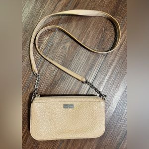 Cole Haan crossbody.  Tan pebbled leather. B41454.